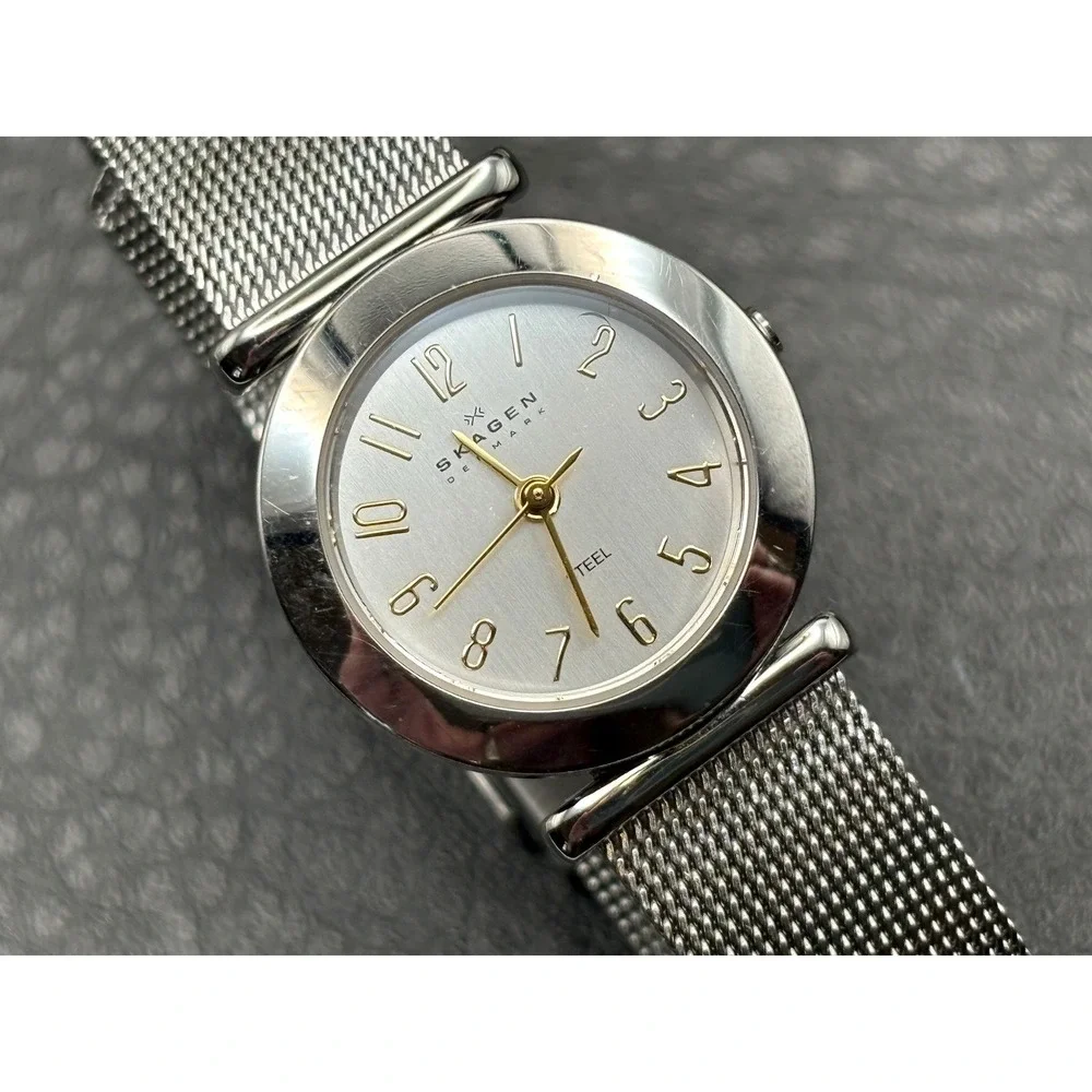 Skagen Silver Tone Stainless Steel Mesh Watch NEEDS BATTERY